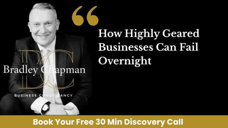 UK highly geared business owner analyzing financial risks